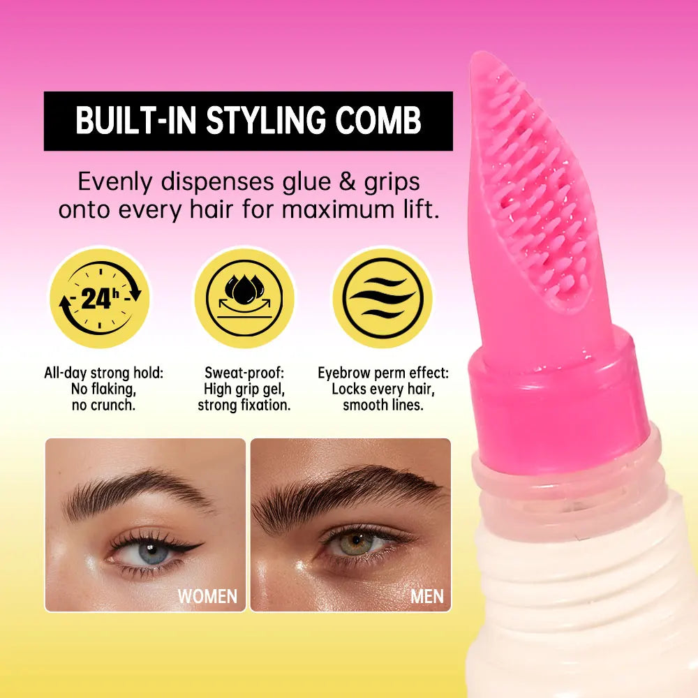 Brow Lamination Gel Waterproof Strong Hold Eyebrow Glue for Daily Shaping and Makeup Styling