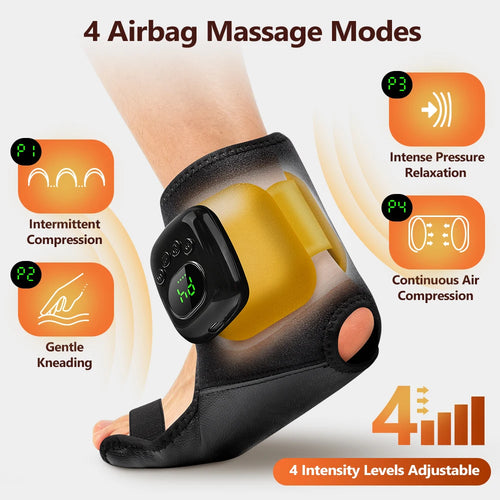 Airbag Compression Ankle Massager with Heat for Muscle Relaxation at Home or Traveling