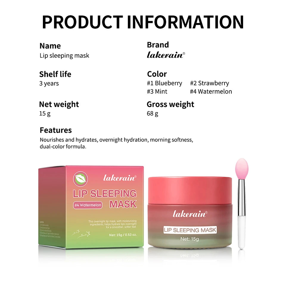 Lip Sleeping Mask Hydrating Dry Cracked Lips Treatment for Women and Men at Night - 18