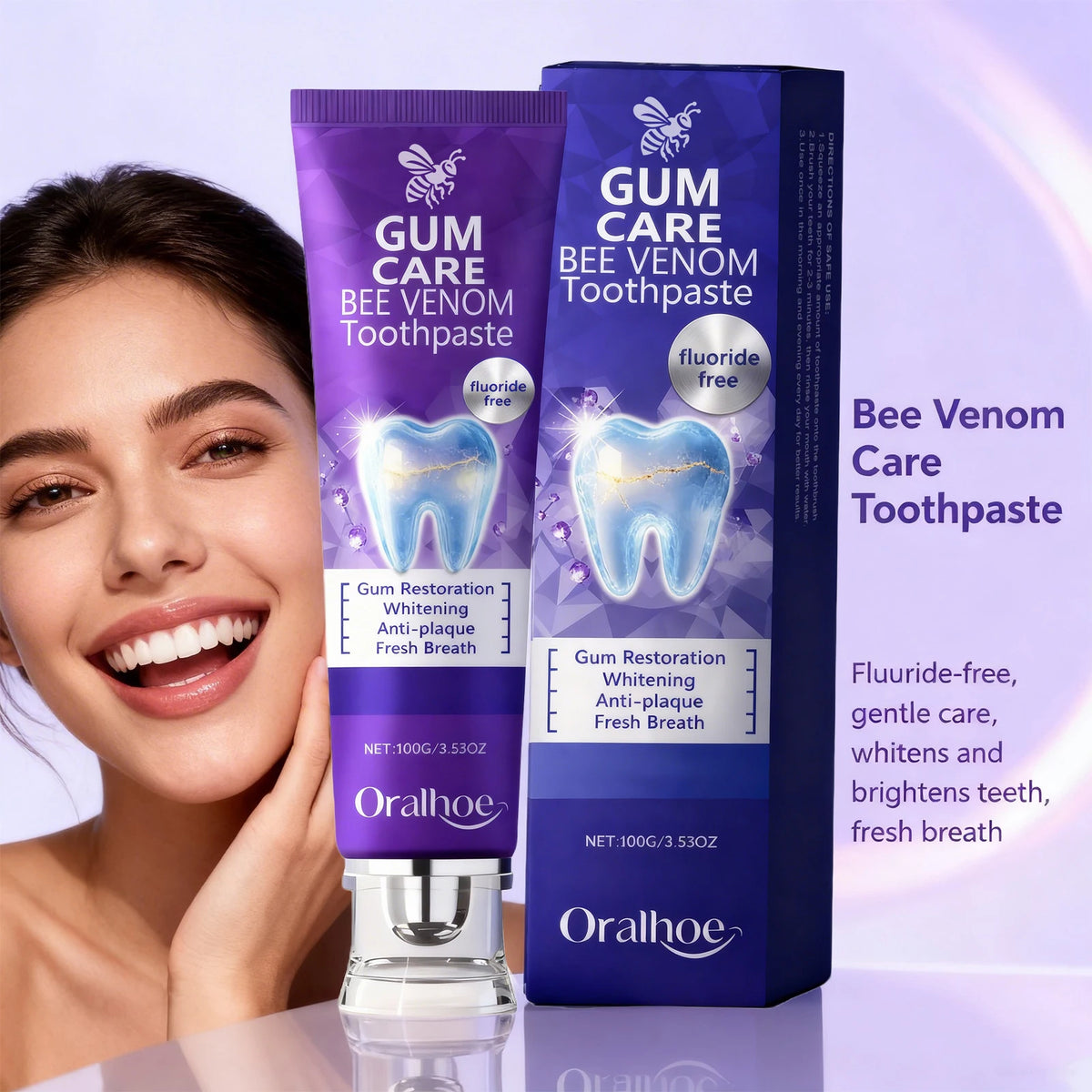 Bee Venom Toothpaste Teeth Whitening and Gum Care for Adults Seeking Daily Oral Hygiene