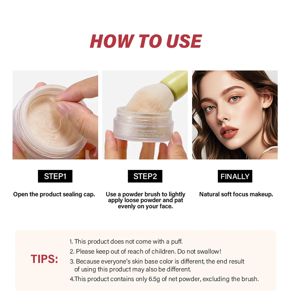 Setting Powder Matte Finish Oil Control for Long Lasting Makeup Pore Modification