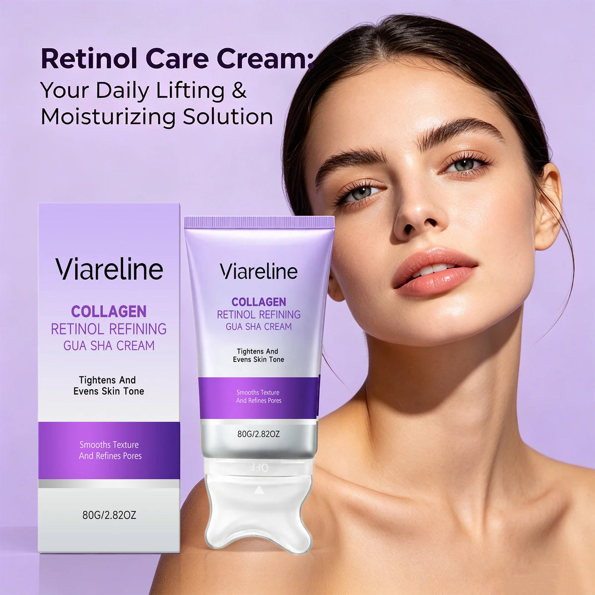 Collagen Retinol Gua Sha Cream Firming Lifting Skincare for Women and Men Daily Facial Routine