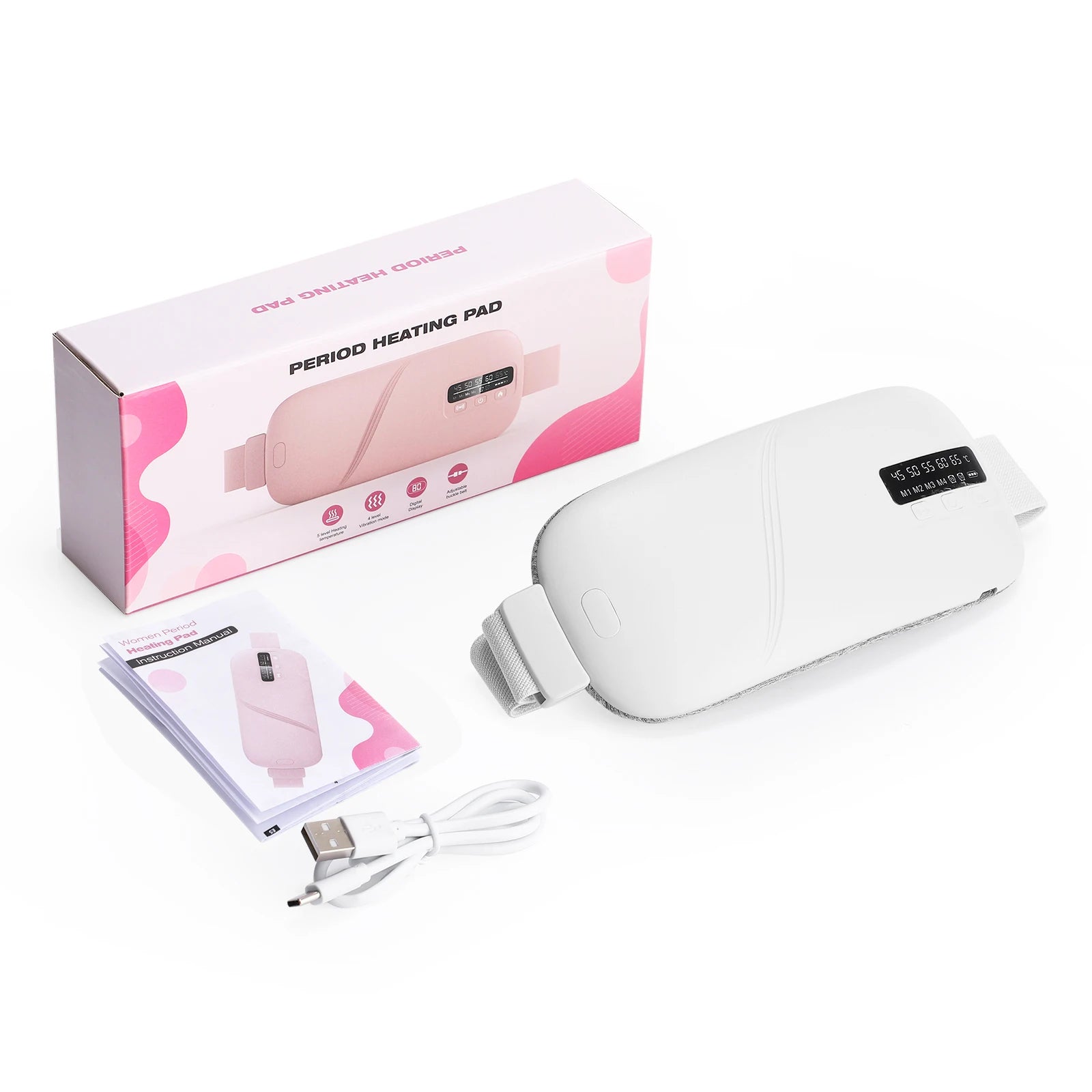 Menstrual Heating Pad Portable Vibration Massage Belt for Women at Home or Office - 23