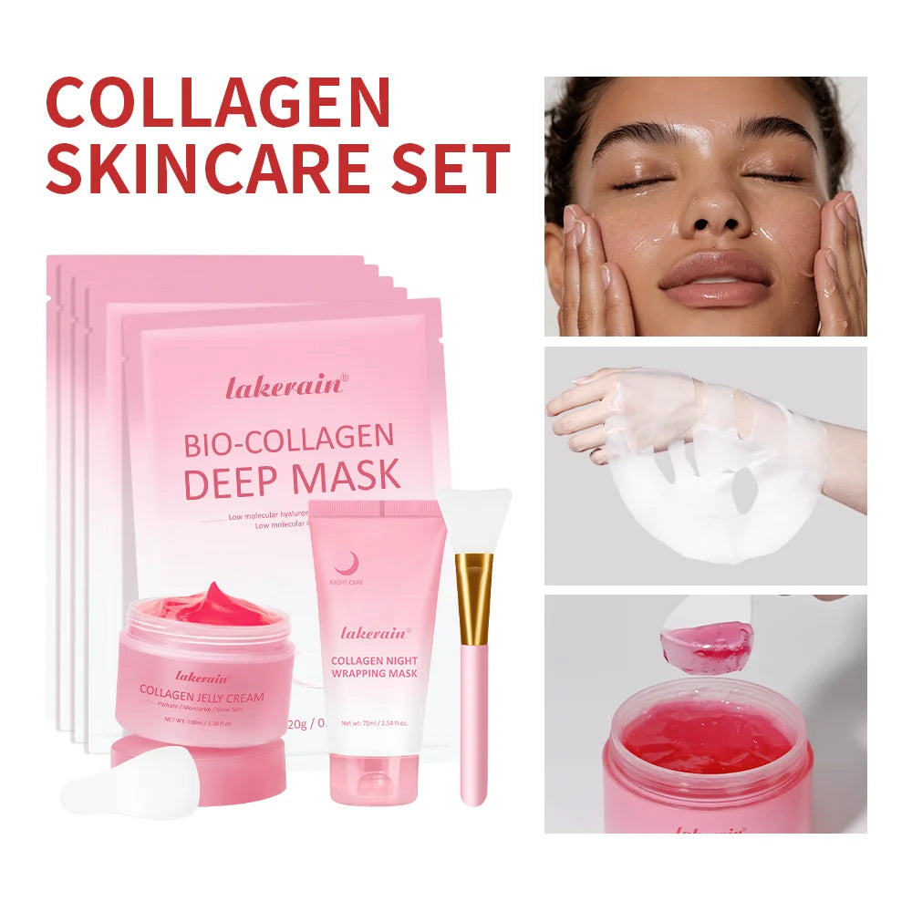 Collagen Skincare Set Deep Nourishment Repair for Radiant Skin Night and Day Routine