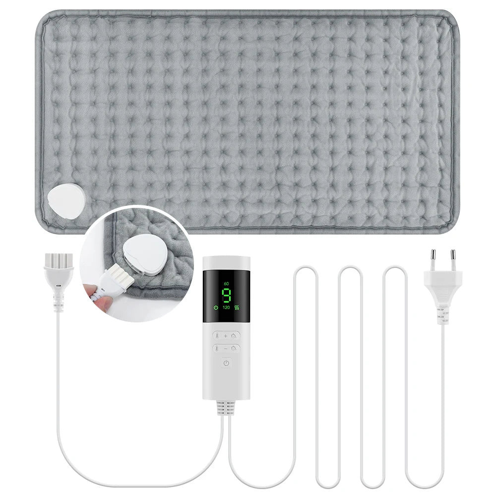 Electric Heating Pad with 9 Heat Levels and 4 Timer Settings for Back and Neck Relief