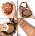 Bronze Compact Powder Oil Control Matte Finish for All Skin Types Daily Makeup Routine