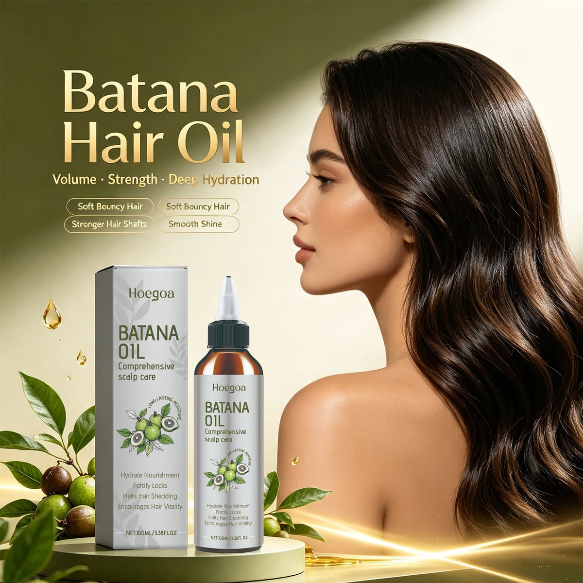 Batana Oil Hair Serum for Stronger Roots and Scalp Care for Men and Women at Home Daily Use
