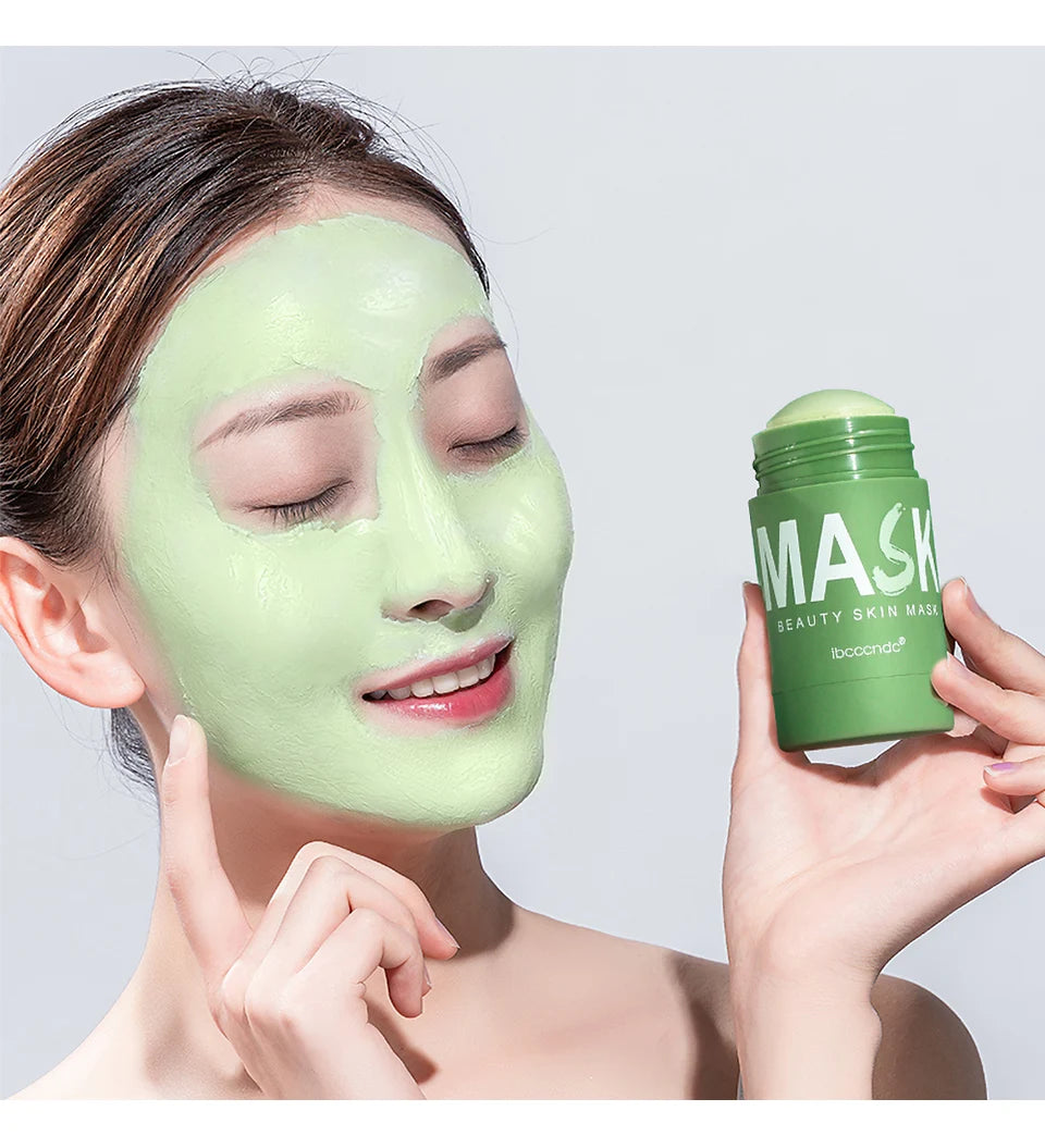 Green Tea Cleansing Stick Deep Moisturizing Oil Control Mask for Unisex Whole Face Treatment