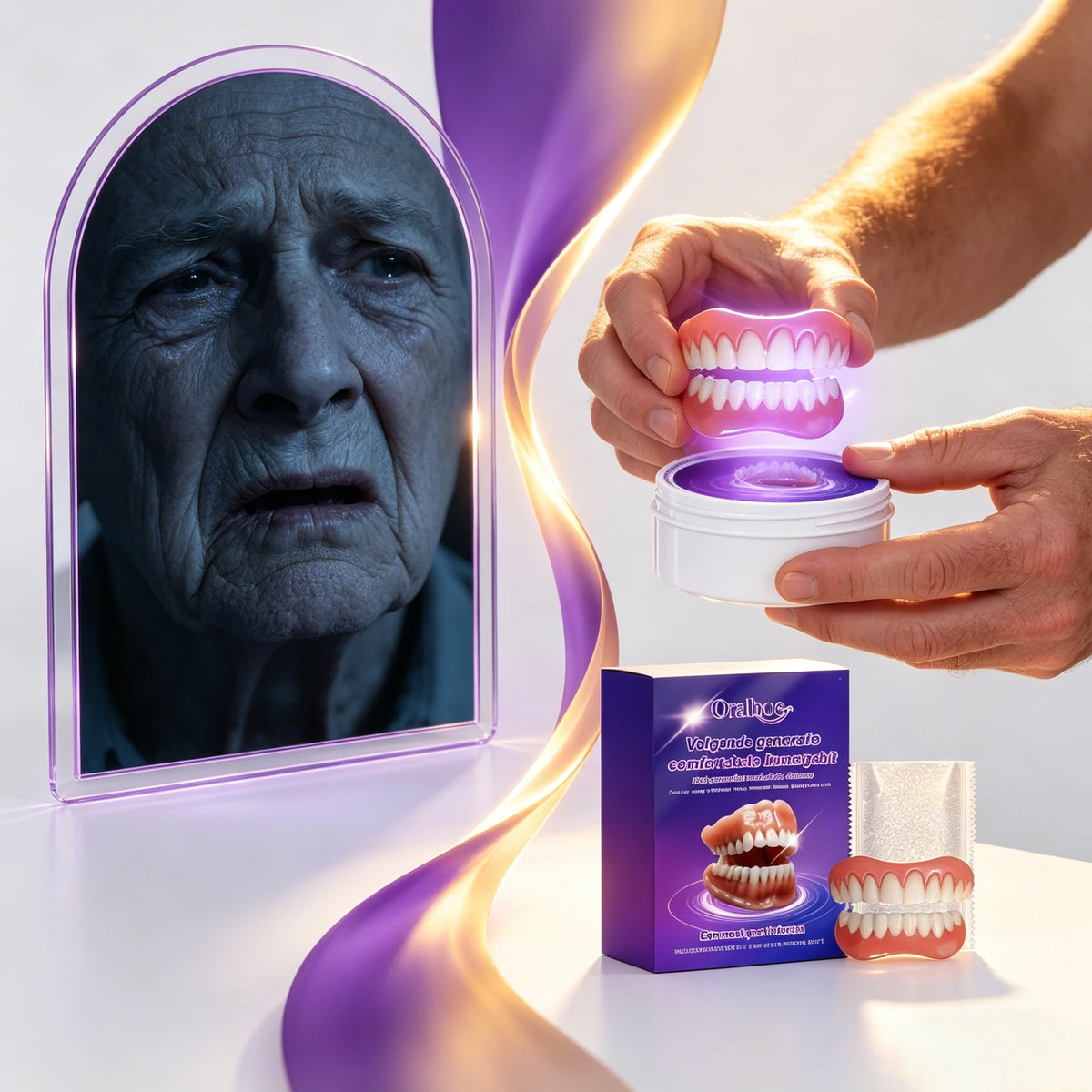 Silicone Snap On Dentures Realistic Teeth Replacement for Natural Smile During Social Events