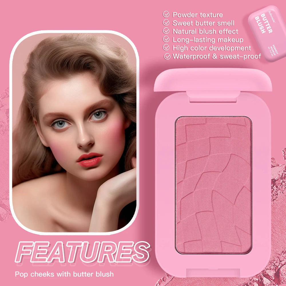 Butter Blush High Pigment Cream Powder Long Lasting Waterproof Makeup for Women Daily Beauty