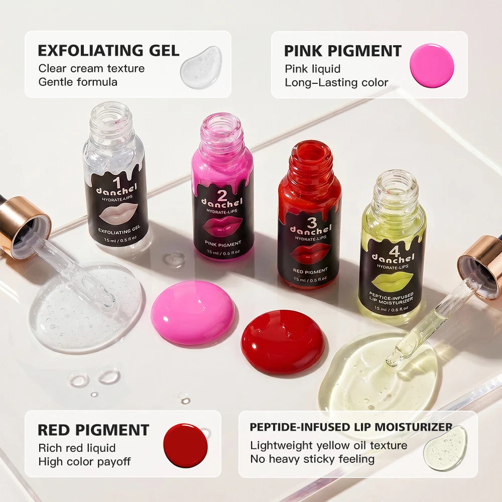 Hydrate Lips Set Exfoliating Gel and Peptide Moisturizer for Daily Lip Care Routine - 15