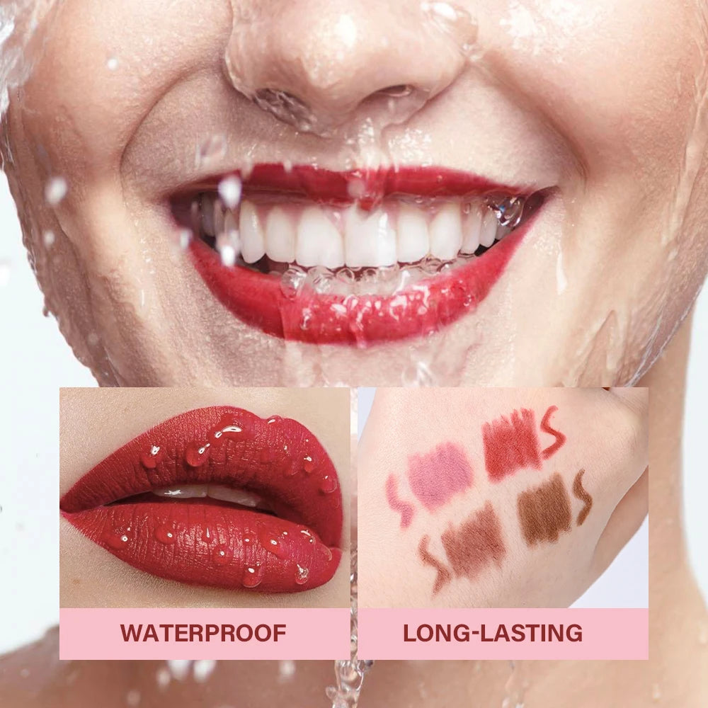 Matte Lip Liner Pencil Waterproof Contour Set for Women to Define Lips at Work or Parties