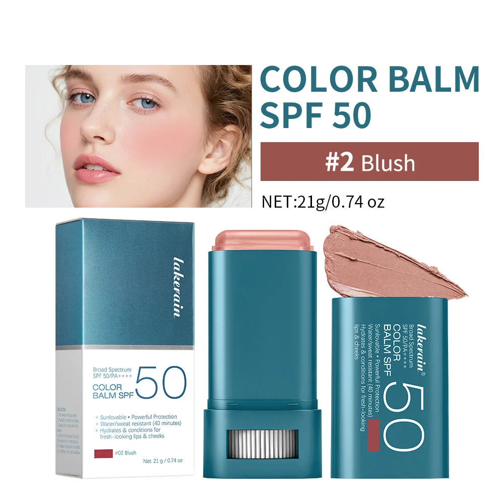 Color Balm SPF 50 Hydrating Blush Stick for Sensitive Skin and Daily Use