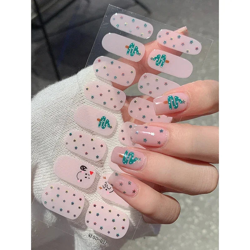 Christmas Nail Art Stickers Holiday Snowflake Decals for Women during Winter - 23