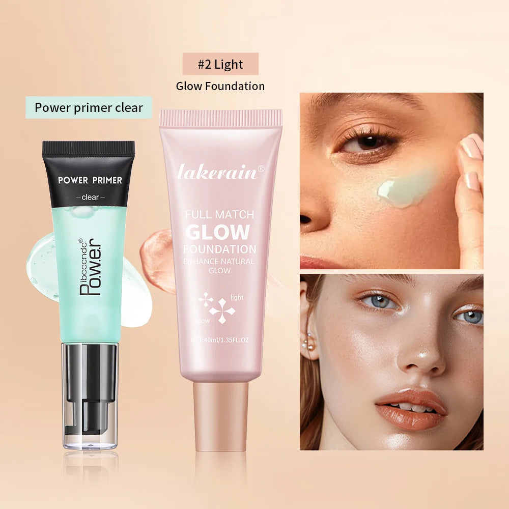 Power Primer and Glow Foundation Makeup Set for Radiant Skin for Women Daily Makeup Routine - 10