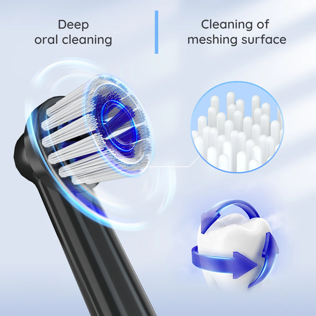 Replacement Toothbrush Heads Electric Cleaning Bristles for Adults at Home Daily Care Routine