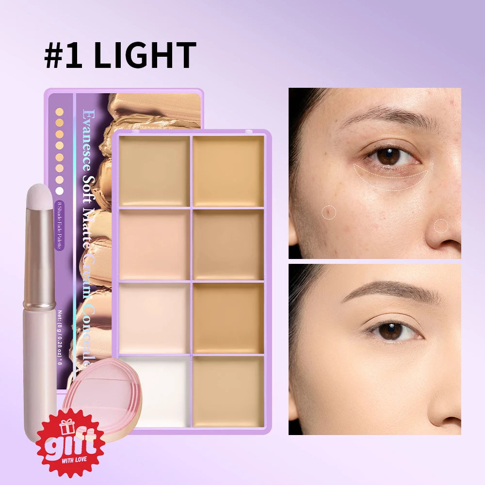 Cream Concealer Palette Waterproof Full Coverage for Professional Makeup and Daily Face Sculpting - 19