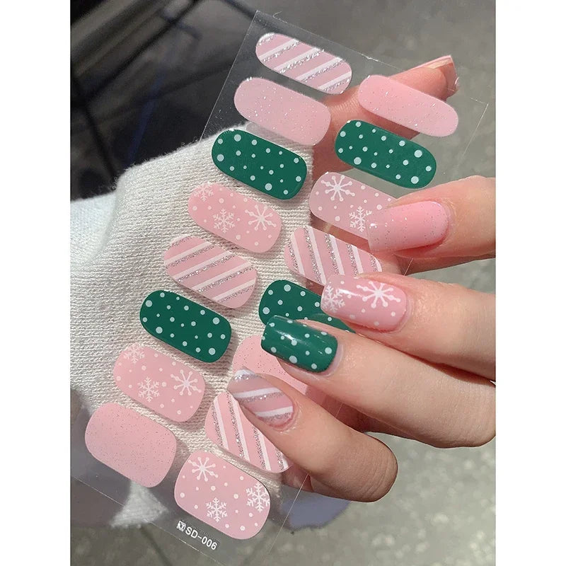 Christmas Nail Art Stickers Holiday Snowflake Decals for Women during Winter