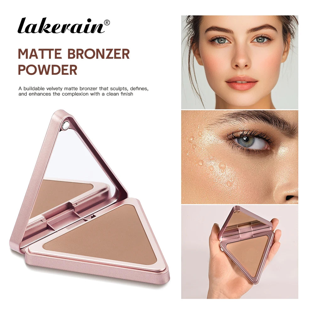 Matte Bronzer Powder Long Lasting Contour Makeup for Face Sculpting and Defined Finish - 9