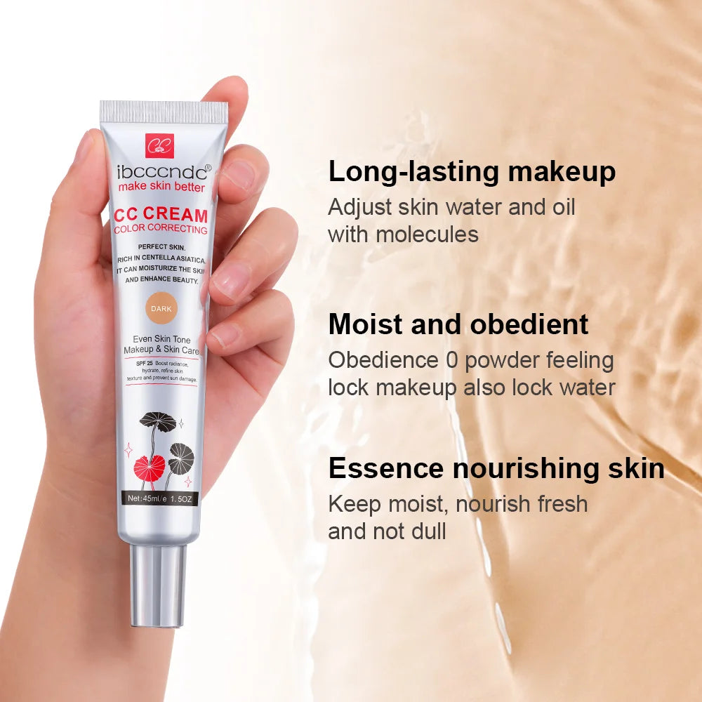 Color Correcting CC Cream and Sunscreen Blush Stick Set for Daily Face Makeup Routine