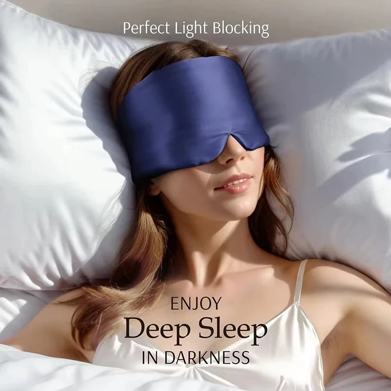 Silk Sleep Mask Blackout Eye Cover Adjustable Soft Sleeping Aid for Women Traveling and Naps - 3