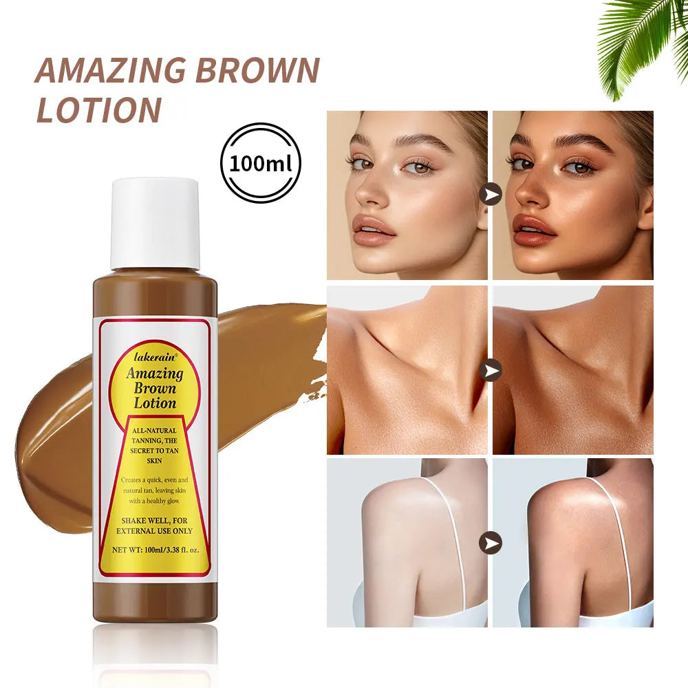Amazing Brown Tanning Lotion Waterproof Sunless Bronzer for Body Sunbathing and Beach Days