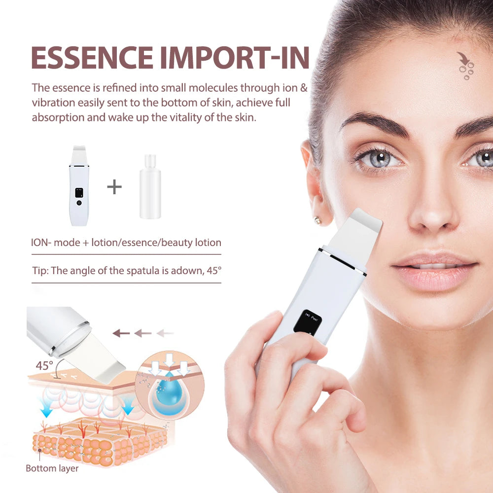 Ultrasonic Skin Scrubber Deep Face Pore Cleaner for Daily Facial Rejuvenation at Home - 3