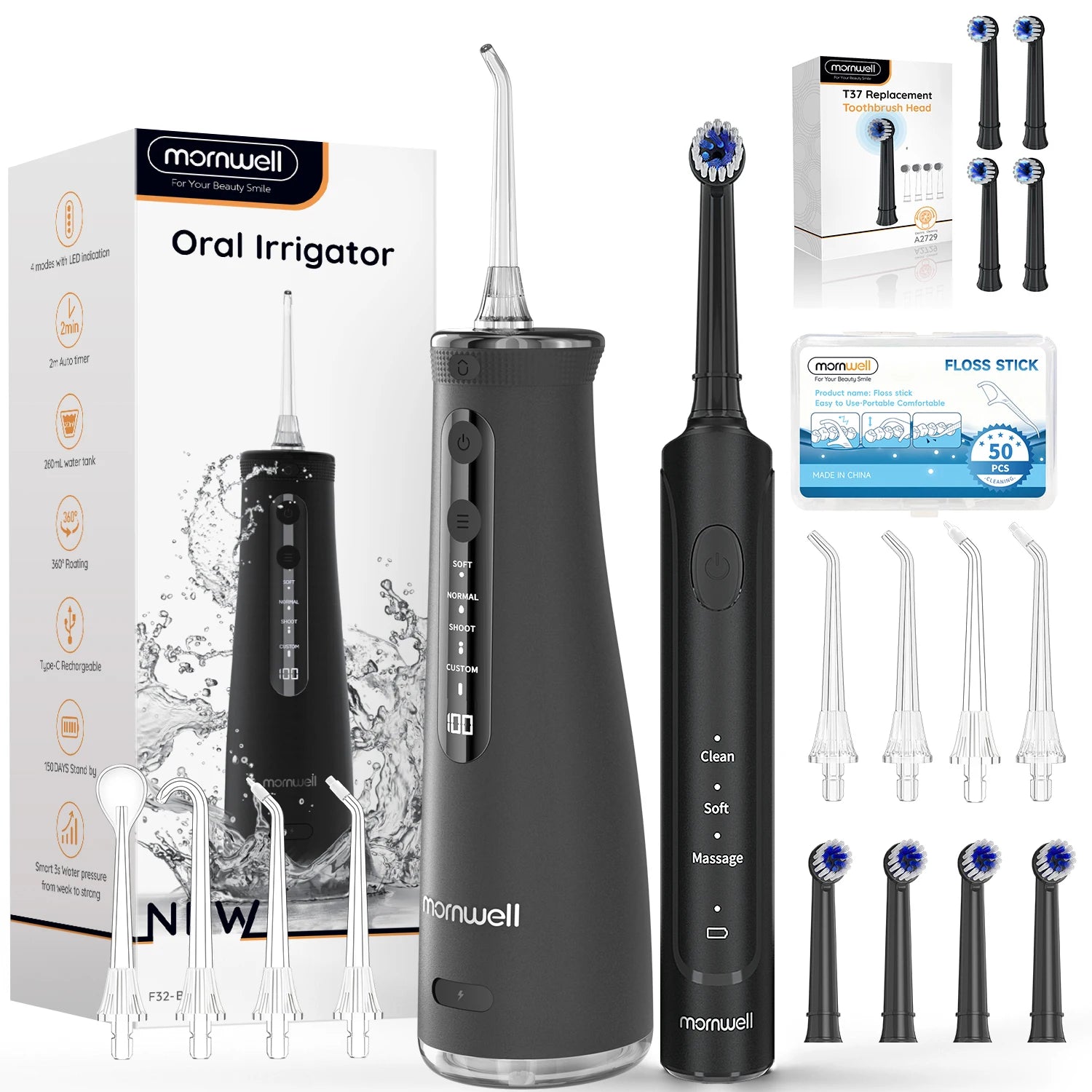 Electric Toothbrush Water Flosser Combo Oral Care Kit for Adults at Home - 22