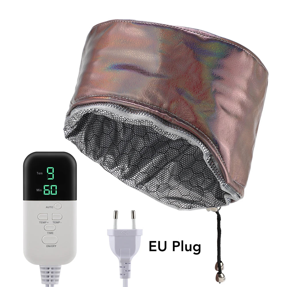 Hair Steamer Cap with Adjustable Temperature and Timer for Deep Conditioning at Home Treatment - 14