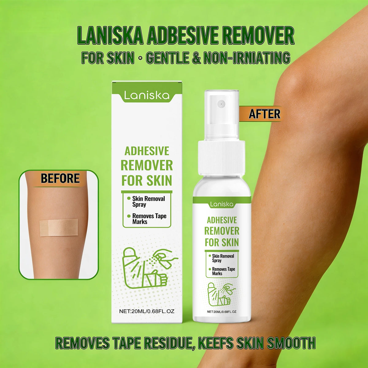 Adhesive Remover Spray for Skin Tape Marks and Bandage Residue for Adults at Home Use