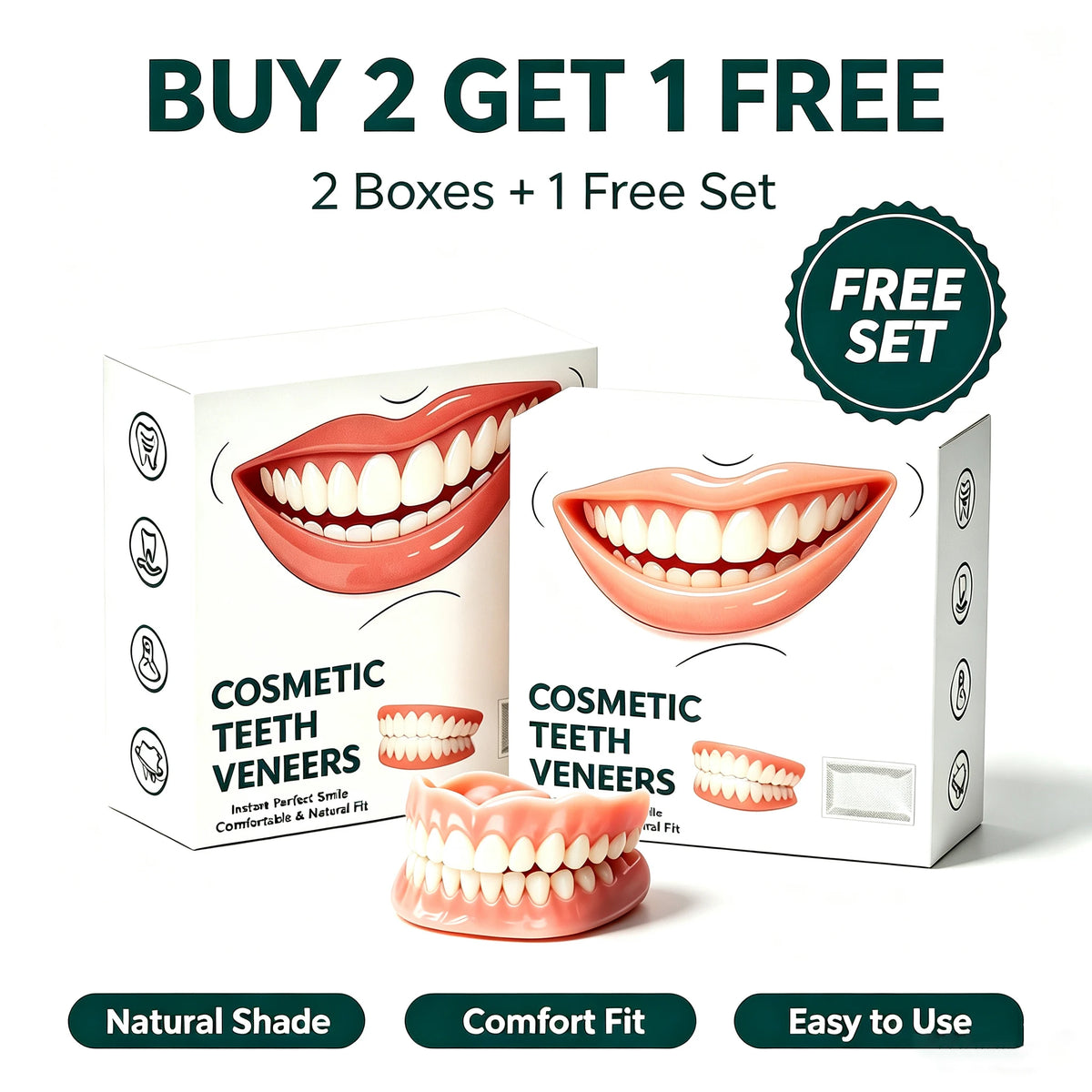 Silicone Full Dentures Natural Looking Comfortable Fit for Adults Daily Oral Care Routine