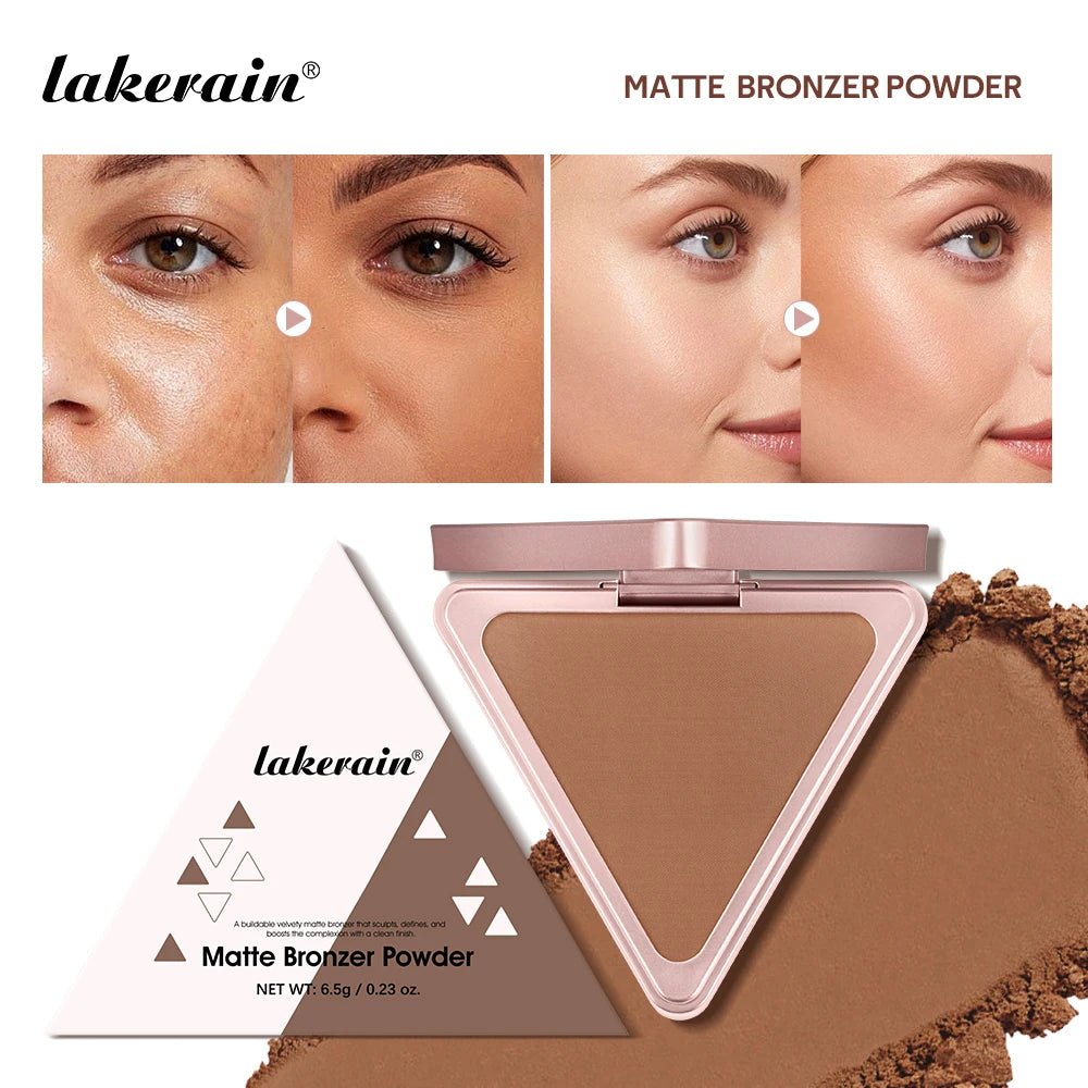 Matte Bronzer Powder Long Lasting Contour Makeup for Face Sculpting and Defined Finish - 8