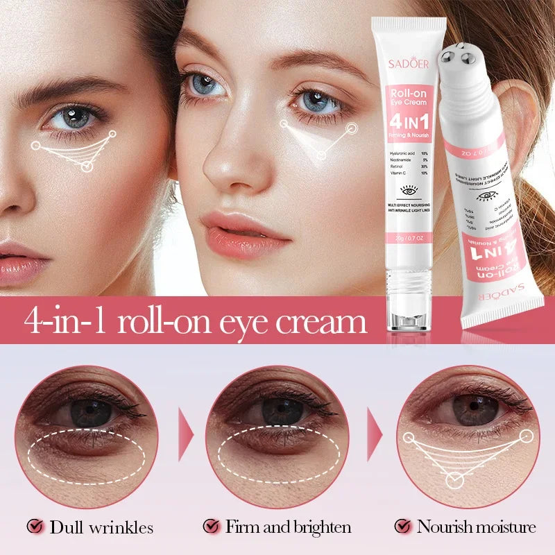 Instant Eye Bag Removal Cream Retinol Anti Wrinkle Firming Serum for Women Daily Eye Care Routine