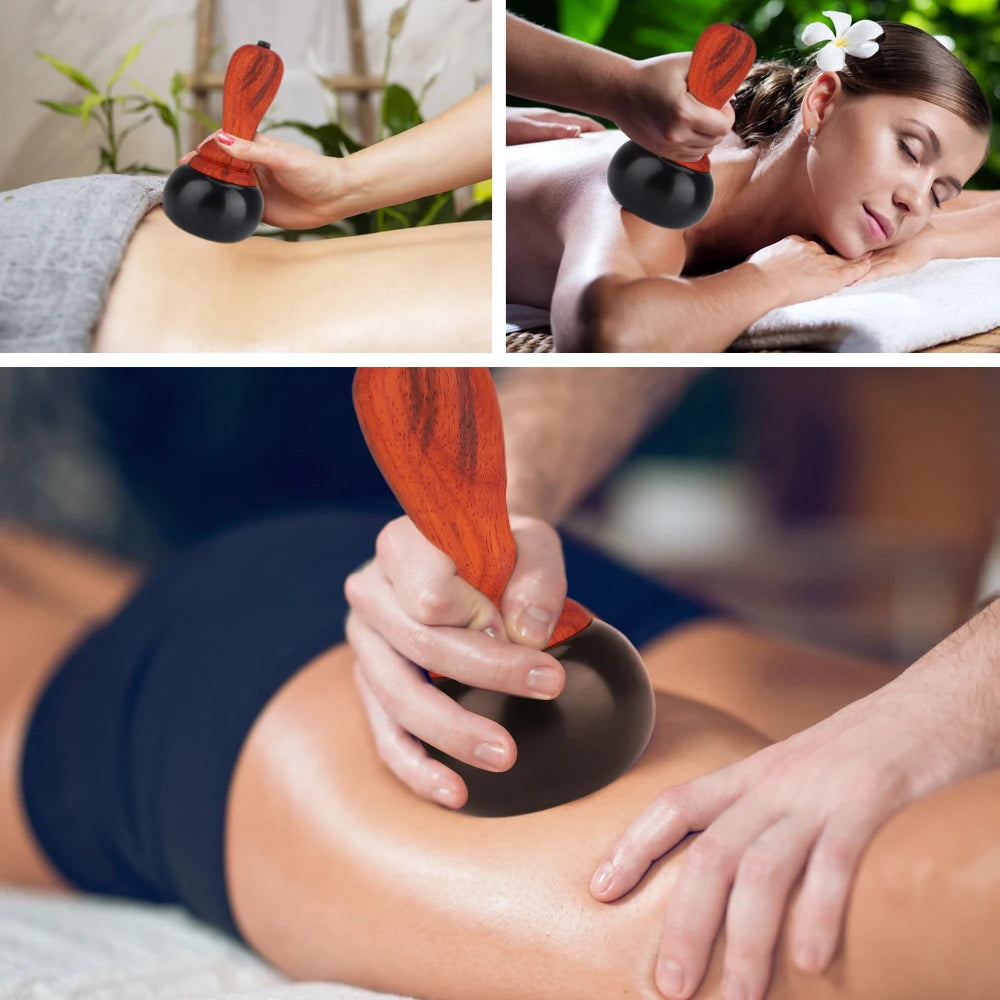 Electric Gua Sha Massager Hot Stone Therapy Tool for Body Relaxation at Home and Spa
