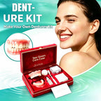 Full Mouth Denture Set with Storage Case Cleaning Tools for Comfortable Fit Daily Dental Care
