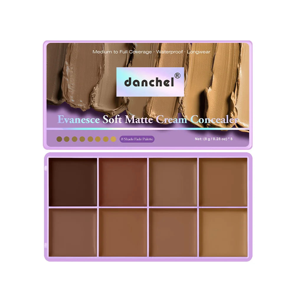 8 Shade Cream Concealer Palette Waterproof Full Coverage for Professional Makeup Artists - 17