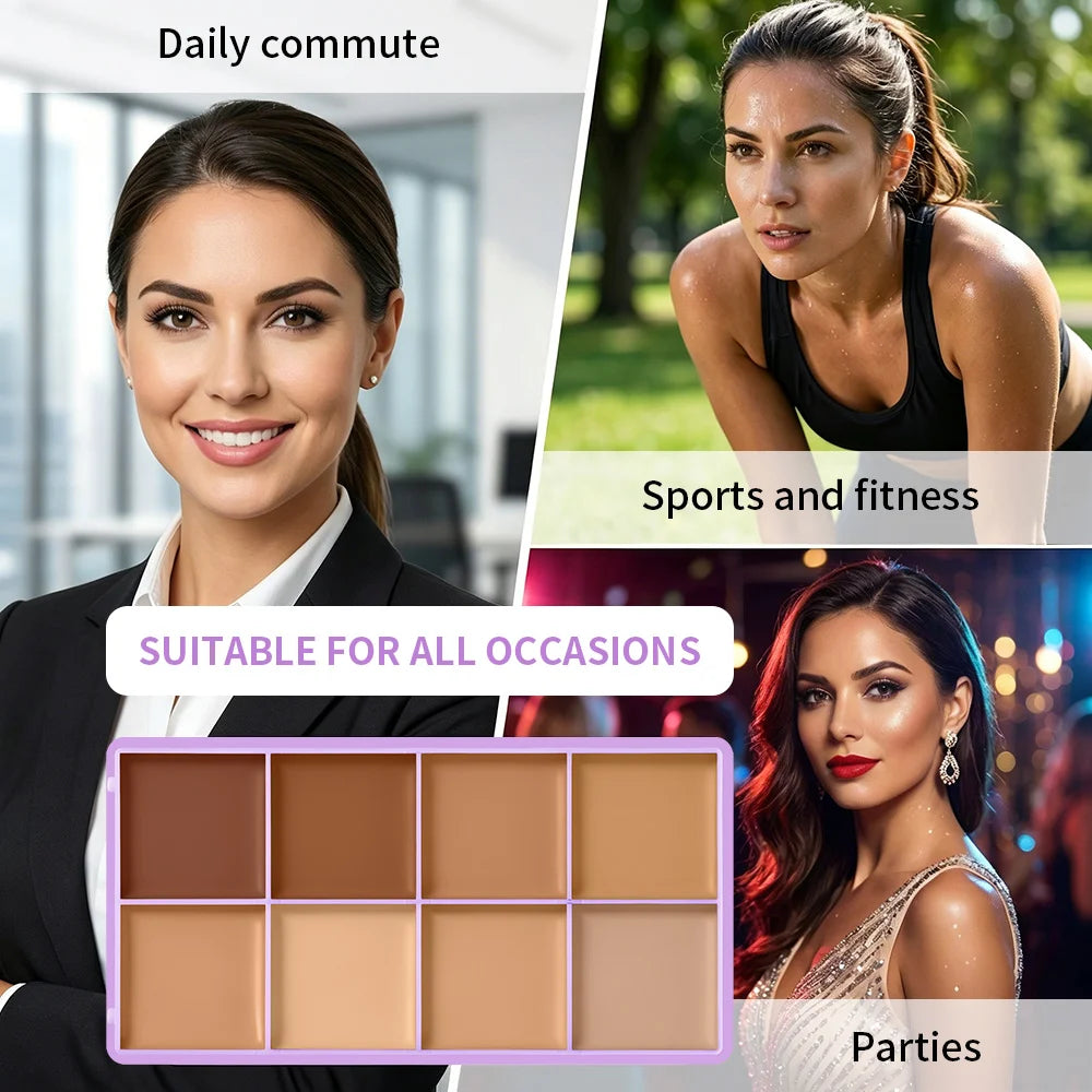 Cream Concealer Palette Waterproof Full Coverage for Professional Makeup and Daily Face Sculpting