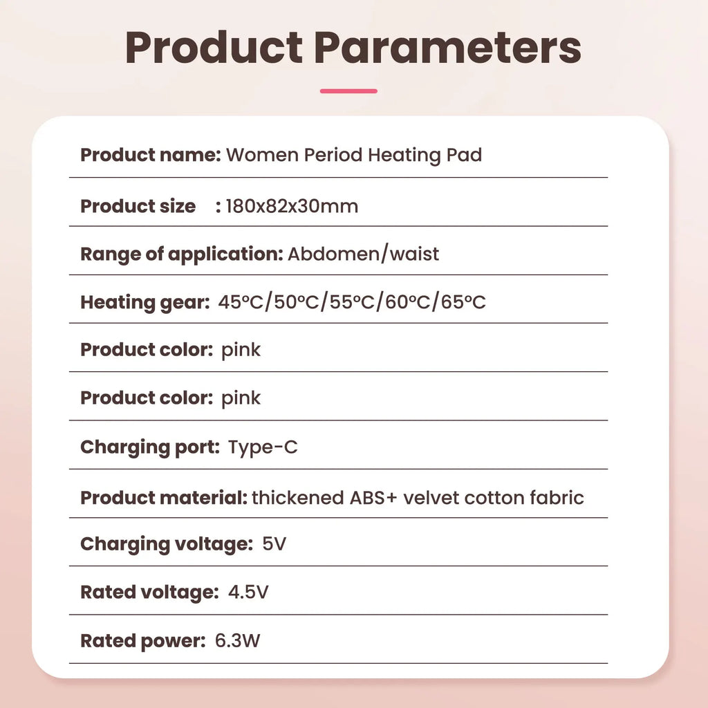 Menstrual Heating Pad Portable Vibration Massage Belt for Women at Home or Office