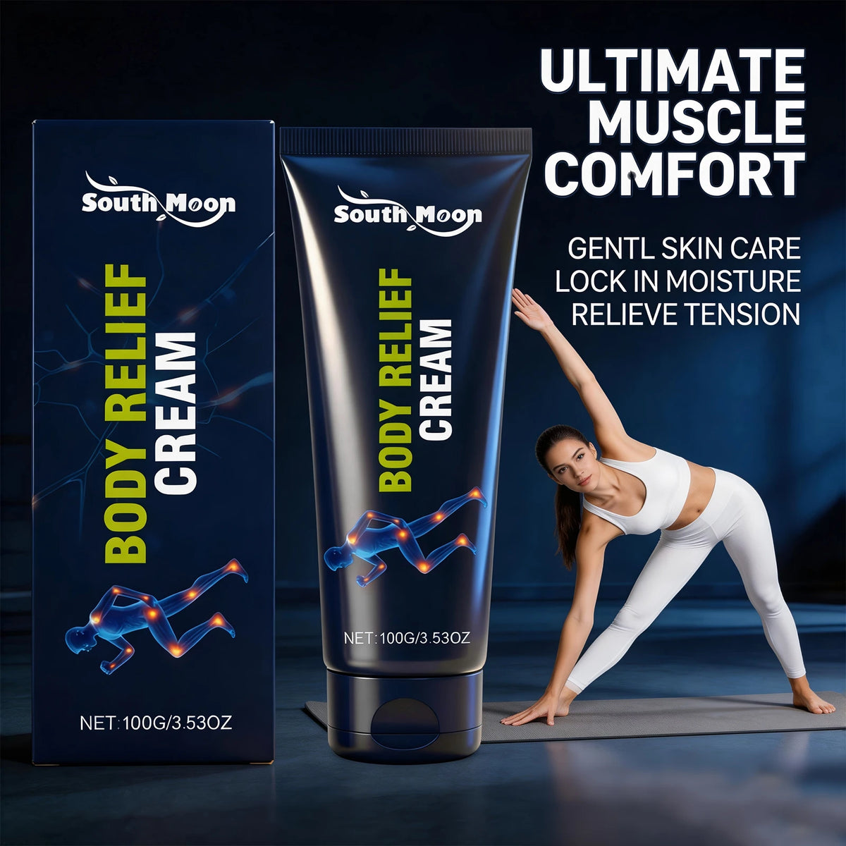 Body Relief Cream Joint Care Muscle Soothing for Active Adults After Daily Exercise