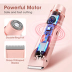 Electric Shaver for Women Waterproof Body Trimmer for Bikini Underarm Legs and Smooth Skin