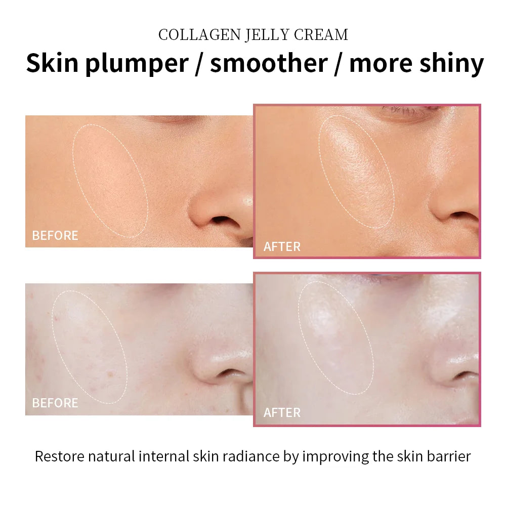 Collagen Jelly Cream Anti Aging Moisturizer for Glowing Skin Daily Face Skincare Routine