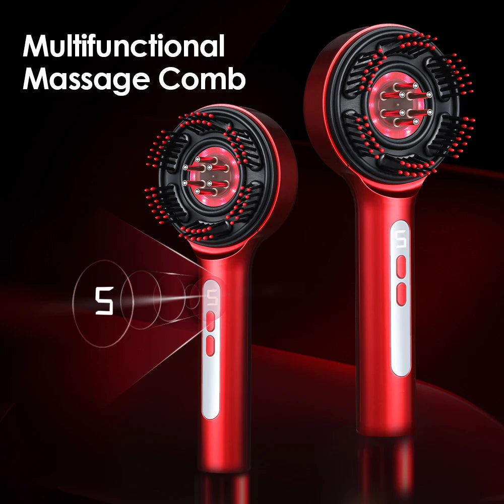 Electric Scalp Massage Comb LED Therapy Hair Growth Serum Applicator for Men and Women Home - 7