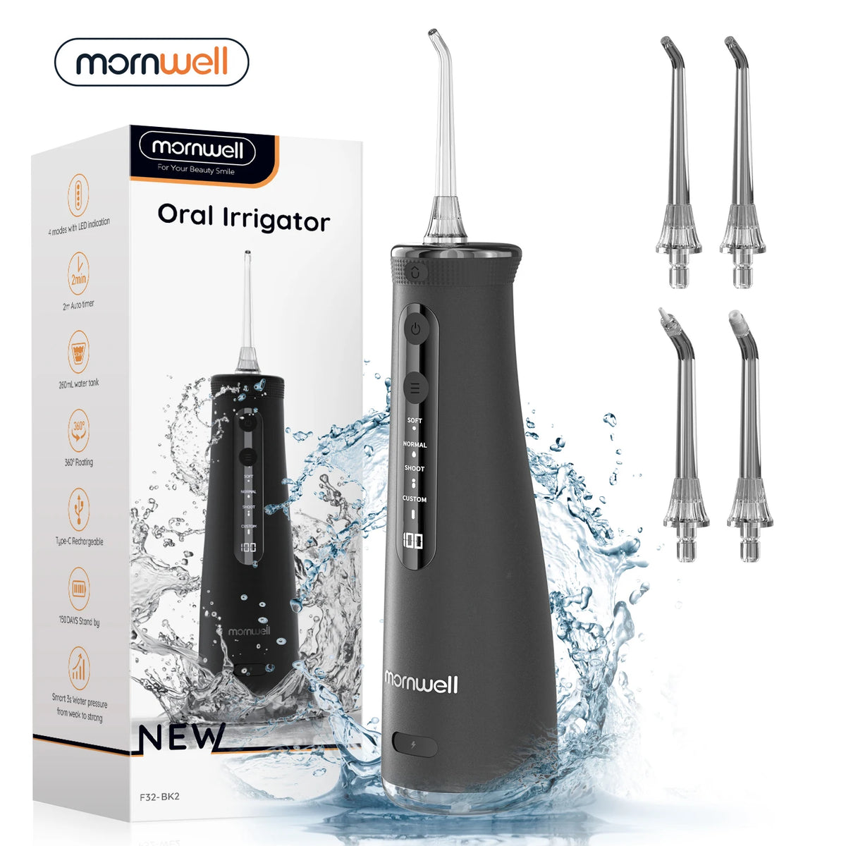Electric Oral Irrigator Portable Water Flosser Teeth Cleaner for Adults at Home