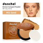 Bronze Compact Powder Oil Control Matte Finish for All Skin Types Daily Makeup Routine