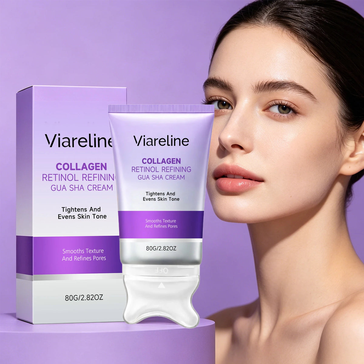 Collagen Retinol Gua Sha Cream Firming Lifting Skincare for Women and Men Daily Facial Routine