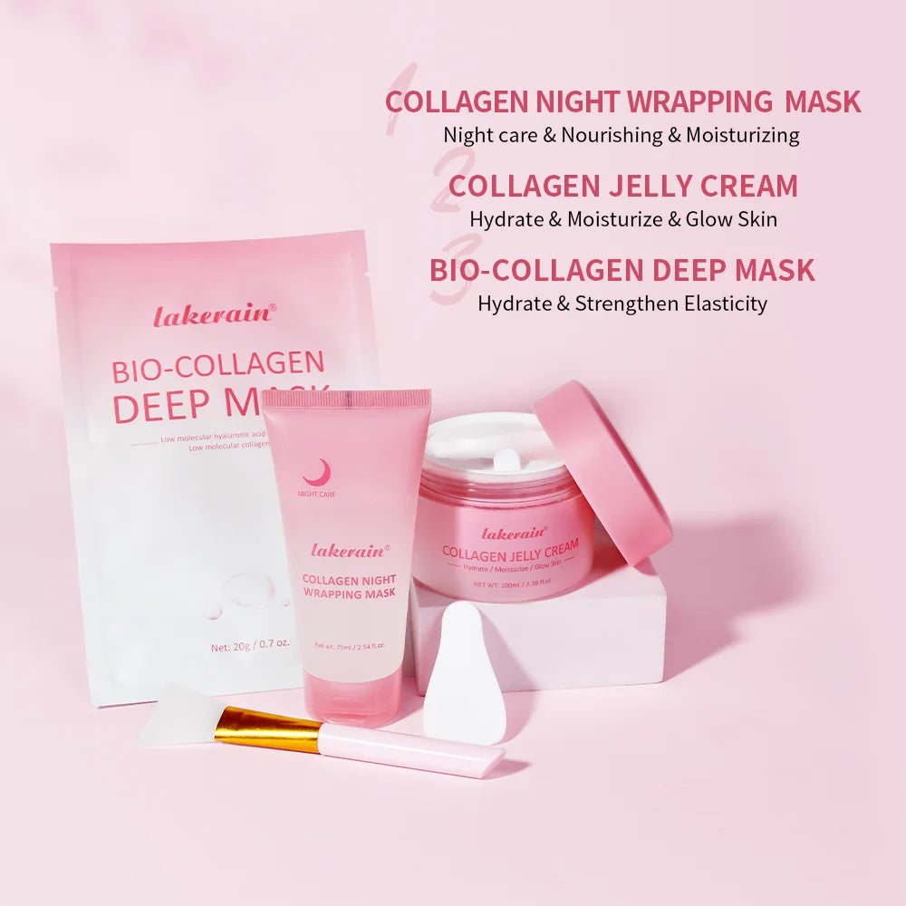 Collagen Skincare Set Deep Nourishment Repair for Radiant Skin Night and Day Routine