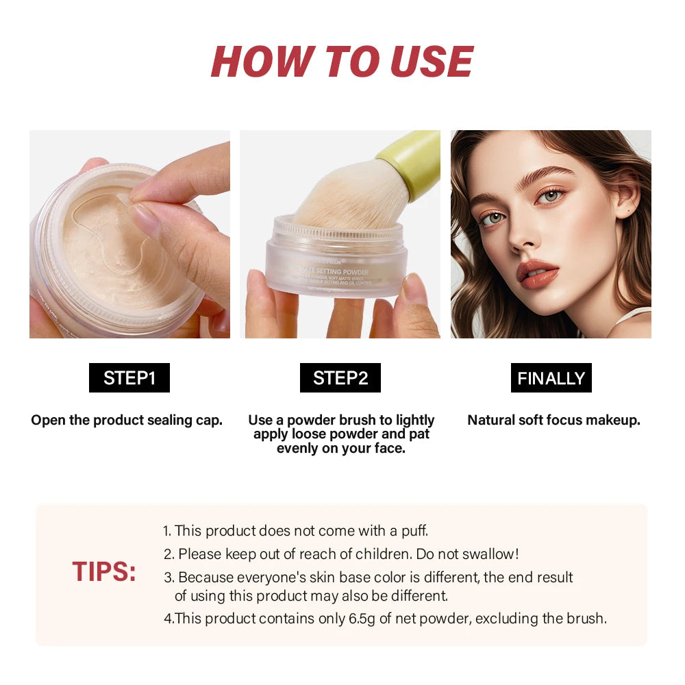 Setting Powder Matte Finish Oil Control for Long Lasting Makeup Pore Modification - 4