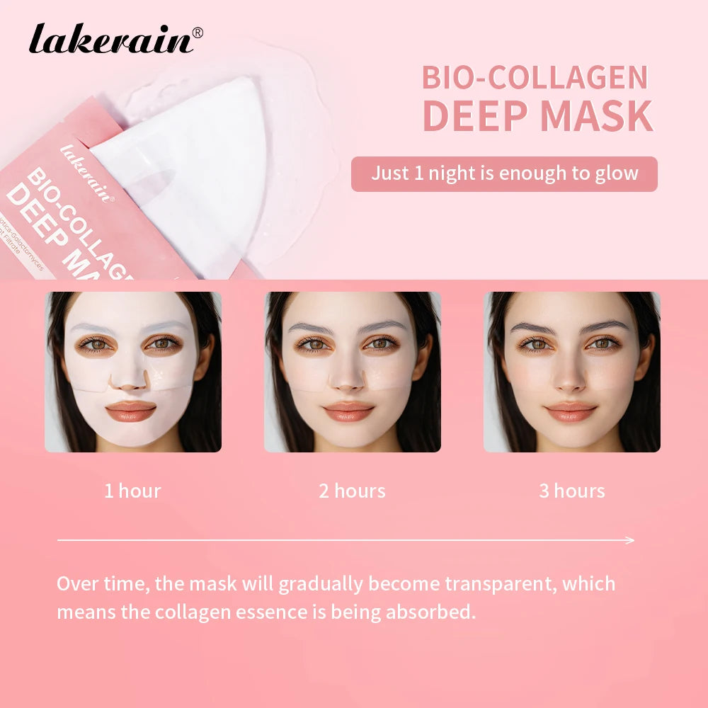 Bio Collagen Deep Mask Hydrating Pore Minimizing Treatment for Unisex at Home or Travel Use