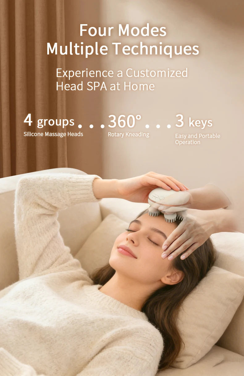 Scalp Massager Cordless Electric Head Scrubber for Deep Cleansing Relaxation at Home - 10