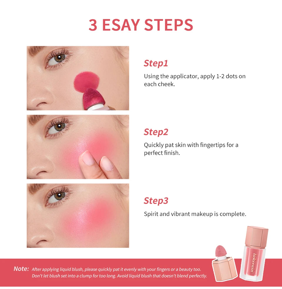 Liquid Blush Waterproof Creamy Texture Face Makeup for Natural Matte Finish Everyday Glow